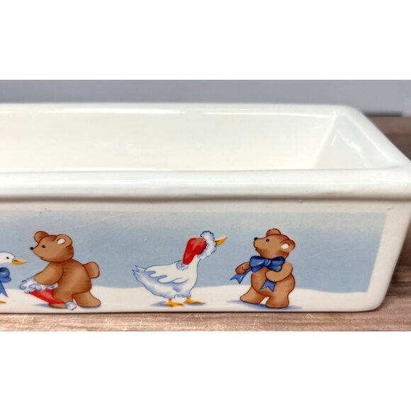 House Of Lloyd 1988 Ceramic Cracker Dish With Bear & Goose Design - Picture 3 of 8